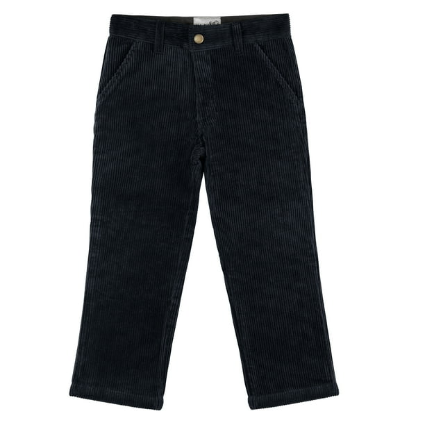Buyless Fashion Boys Pants Flat Front Straight Cut Wide Corduroy Pattern